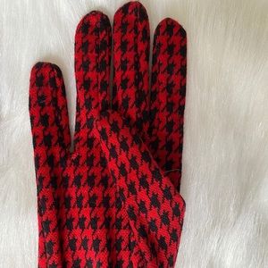RED PATTERN LONG GLOVES